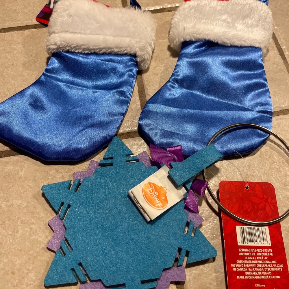 Lot of 3 Pcs~1~Frozen Christmas Door Knob Hanging 5.5” & 2~ Mini Stocking 7” - Picture 13 of 17
